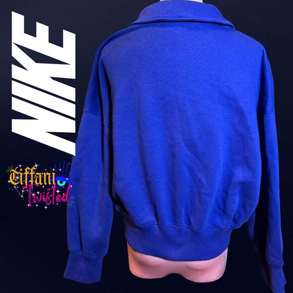 Nike Oversized Fit Cropped Polo Sweatshirt – Royal Blue – Women’s Medium (NWT) - Picture 2 of 6
